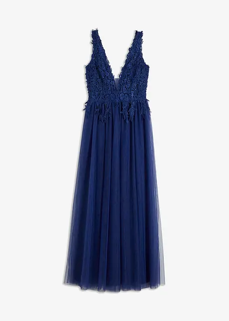 Maxi jurk van tule en kant, bonprix