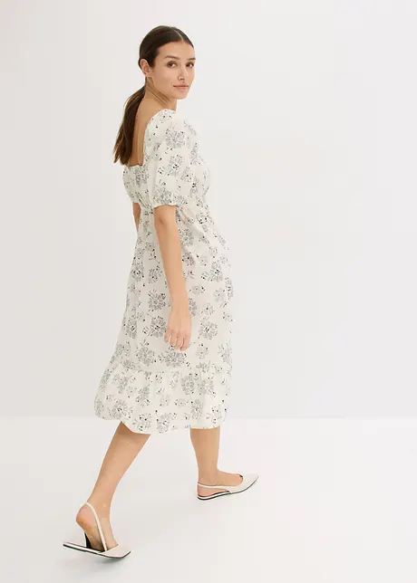 Midi jurk met pofmouwen, bonprix