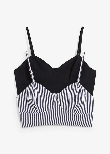 Cropped top van puur biologisch katoen ( 2-dlg. dubbelpak set), bonprix