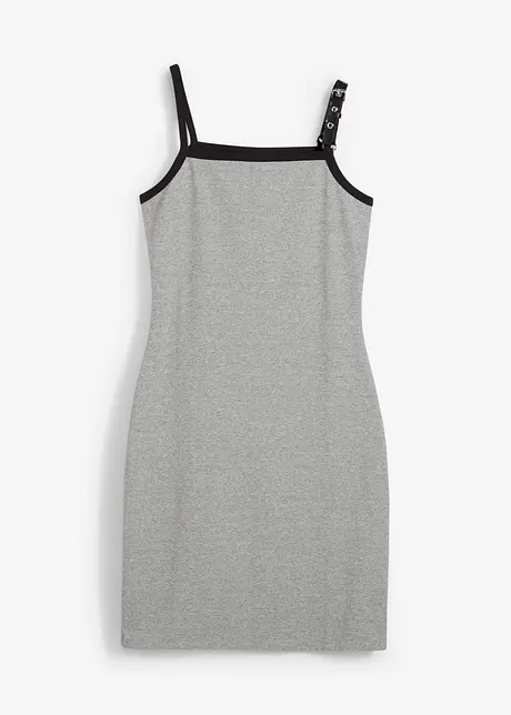 Jurk met bandjes en contrasterende zoom, bonprix
