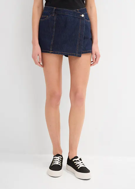 Spijker broekrok in wikkellook, mid waist, bonprix