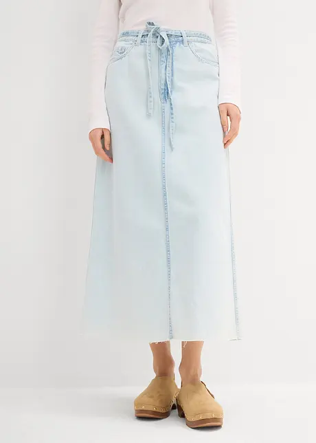 Midi spijkerrok mid waist, superzacht, bonprix