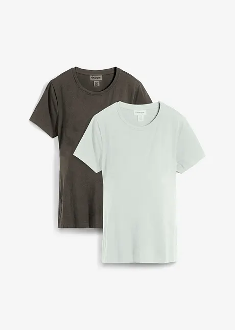 Zwangerschapsshirt / voedingsshirt (set van 2) van biologisch katoen, bonprix