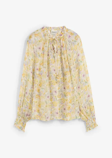 Tuniek met zijde en delicate bloemenprint, bonprix