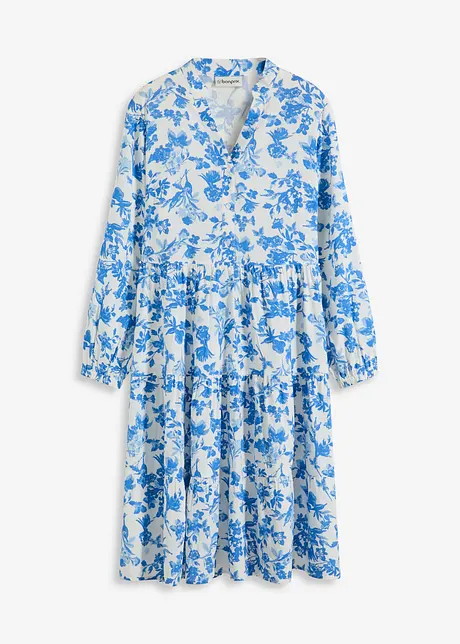 Jurk met Henley kraag van soepele viscose, bonprix