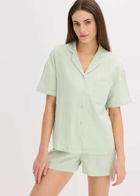 Mousseline shortama met knoopsluiting, bonprix