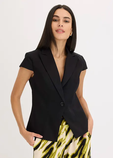 Blazer van katoen-satijn met korte mouwen, bonprix