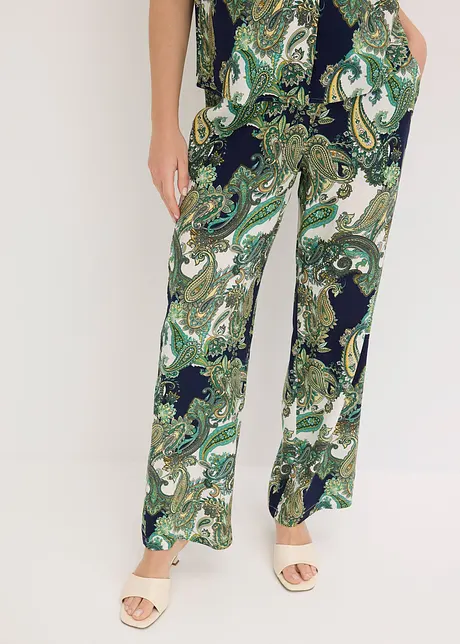 Gedessineerde broek van soepel visose, bonprix