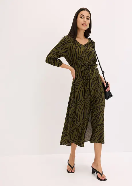 Midi jurk van soepele viscose, bonprix
