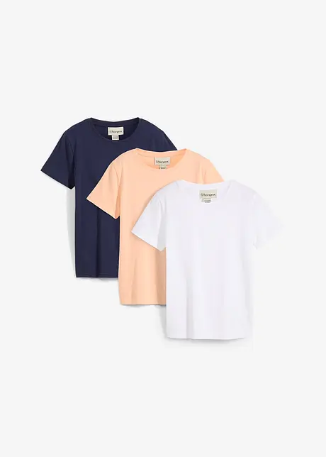 T-shirt van biologisch katoen (set van 3), bonprix
