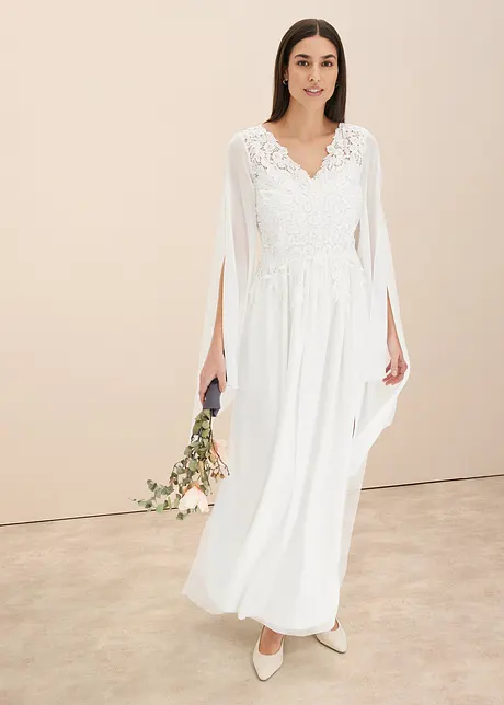 Trouwjurk van chiffon met kant, bonprix