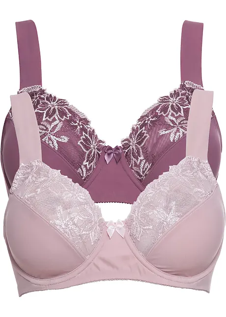 Beugel bh met gewatteerde schouderbandjes (set van 2), bonprix