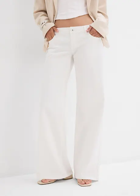 Wijde jeans, low waist, bonprix