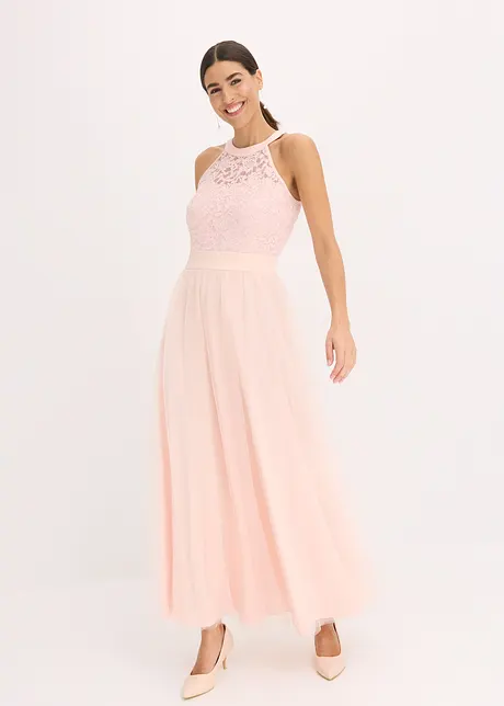 Maxi jurk met kant en een rok van tule, bonprix