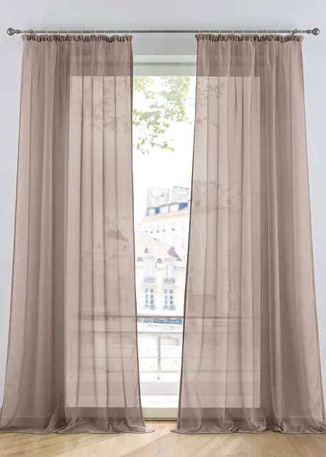 Transparant, effen gordijn (1 stuk), bonprix