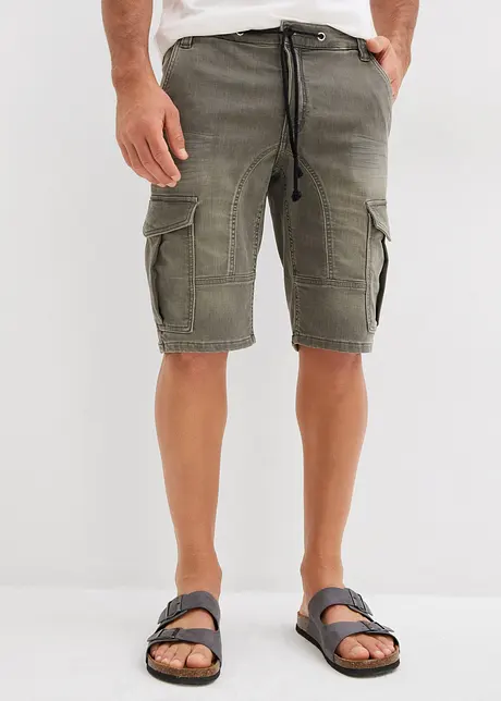 Regular fit sweat jeans bermuda, bonprix