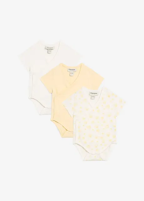 Baby rompertje met korte mouwen van biologisch katoen (set van 3), bonprix