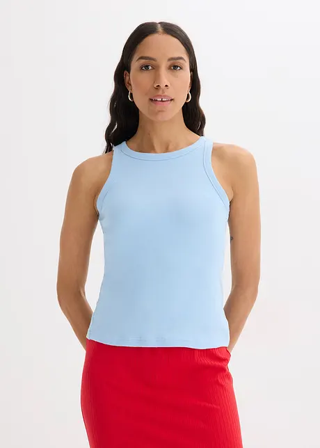 Geribde tanktop van biologisch katoen, bonprix