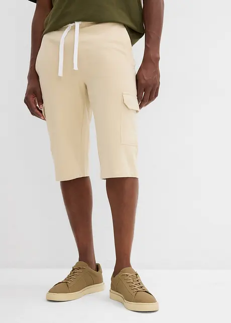 Sweat bermuda met cargozakken van puur katoen, bonprix