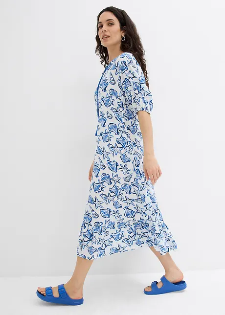 Wijde jurk van crinkle-viscose, bonprix
