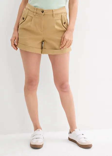Twill short met hoge tailleband, bonprix
