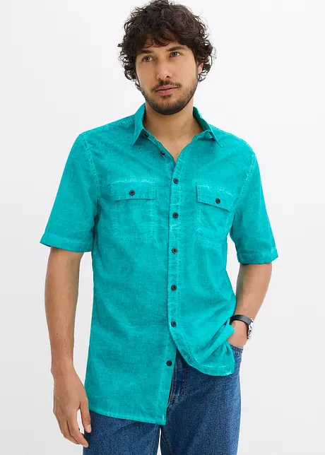 Overhemd met korte mouwen in washed out look, bonprix