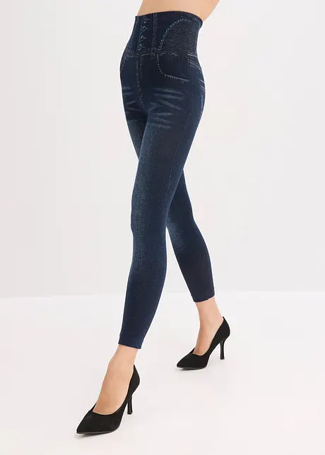 Corrigerende naadloze legging in denim look, sterk corrigerend, bonprix