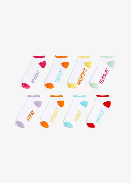 Sneakersokken voor elke dag van de week (8 paar), bonprix