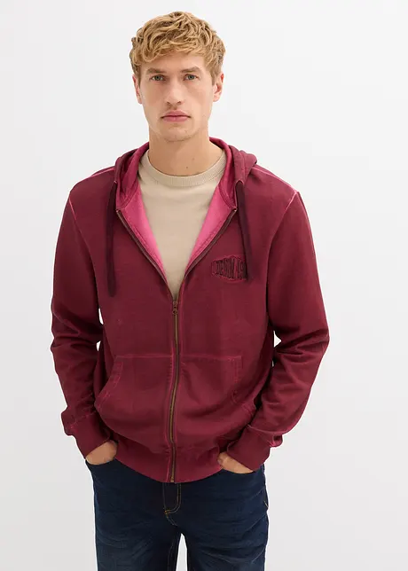 Sweatvest met capuchon in washed out look, bonprix