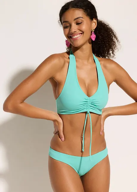 Bikini met halternek (2-dlg. set) met plooitjes, bonprix