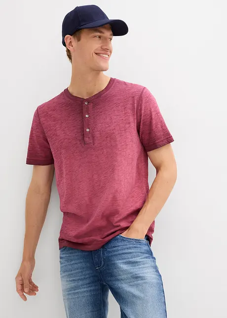 Henley shirt van biologisch katoen in washed out look, bonprix