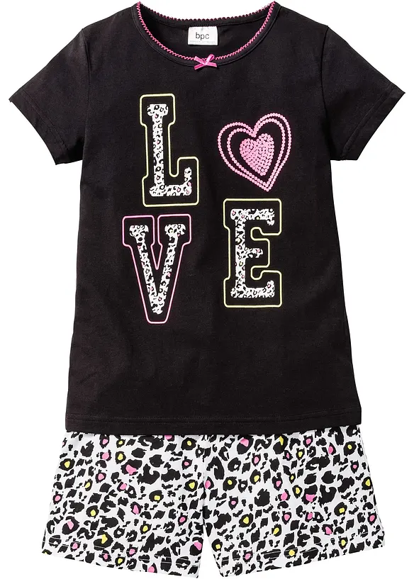 Meisjes shortama van puur biologisch katoen (2-dlg. set), bonprix