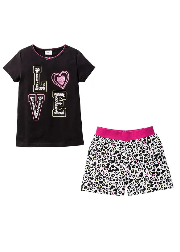 Meisjes shortama van puur biologisch katoen (2-dlg. set), bonprix