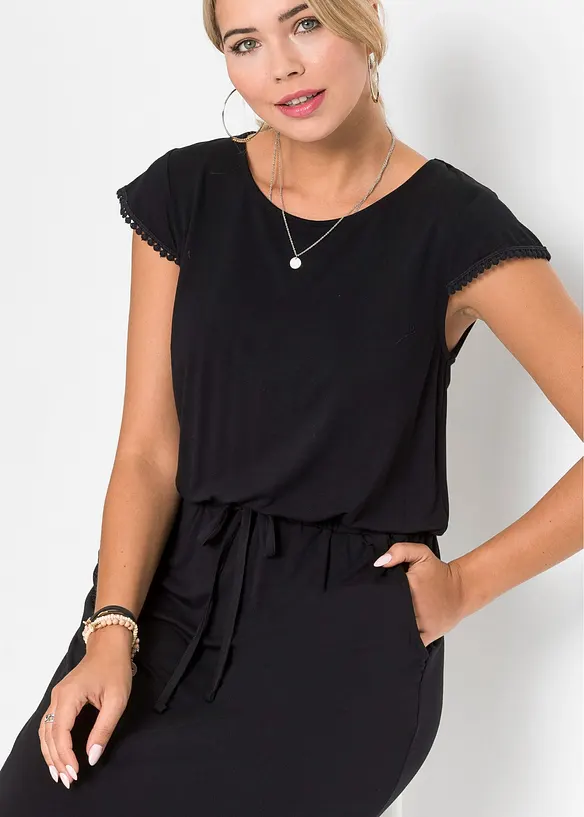 Jersey midi jurk van viscose met elastan, bonprix