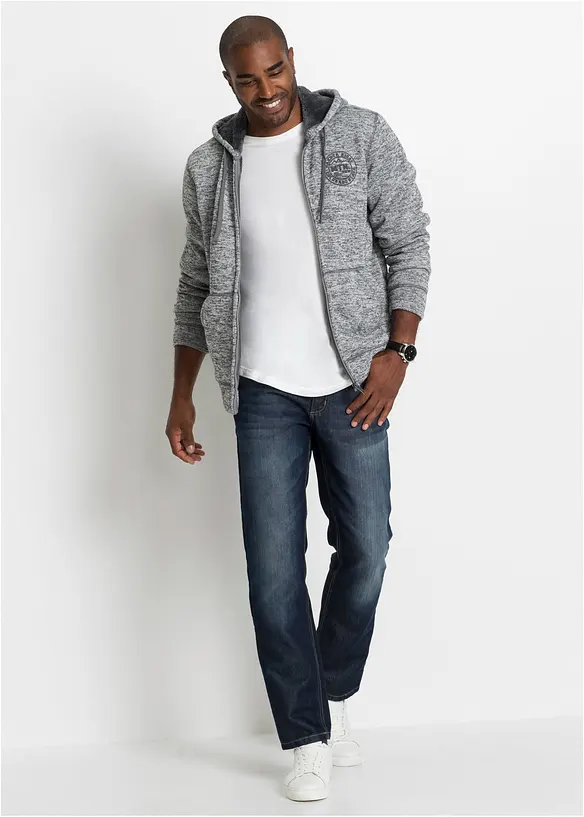 Sweatvest met capuchon en teddy voering, bonprix