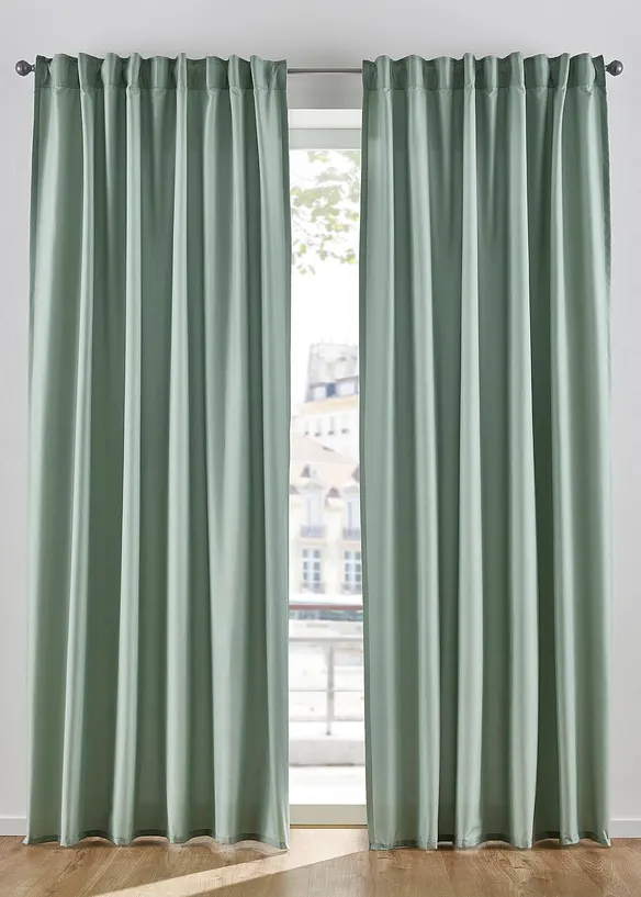 Onderhoudsvriendelijk microvezel gordijn (2 stuks), bonprix