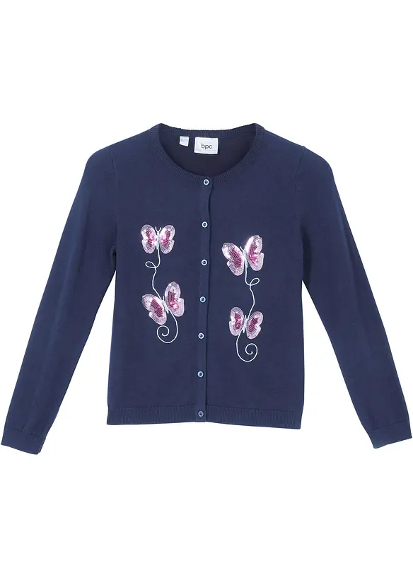 Meisjes fijn gebreid vest met pailletten, bonprix