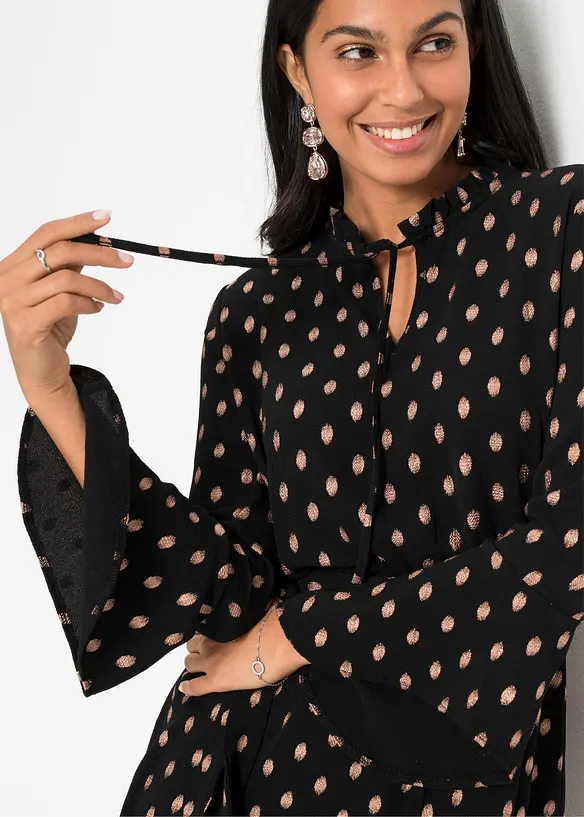 Jurk met strikceintuur, bonprix