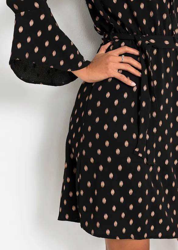 Jurk met strikceintuur, bonprix