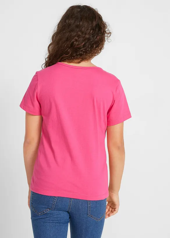 Meisjes T-shirt (set van 2) van biologisch katoen, bonprix
