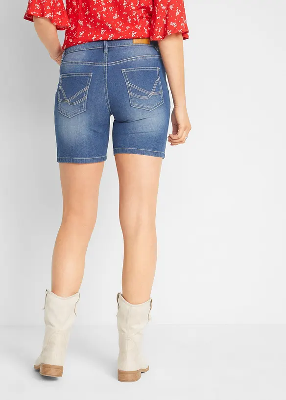 Stretch jeans short slim fit mid waist (set van 2), bonprix