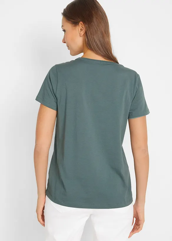 Shirt met decoratieve halslijn, bonprix
