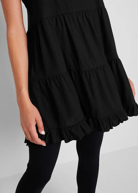 Lange spaghetti top met volants, bonprix