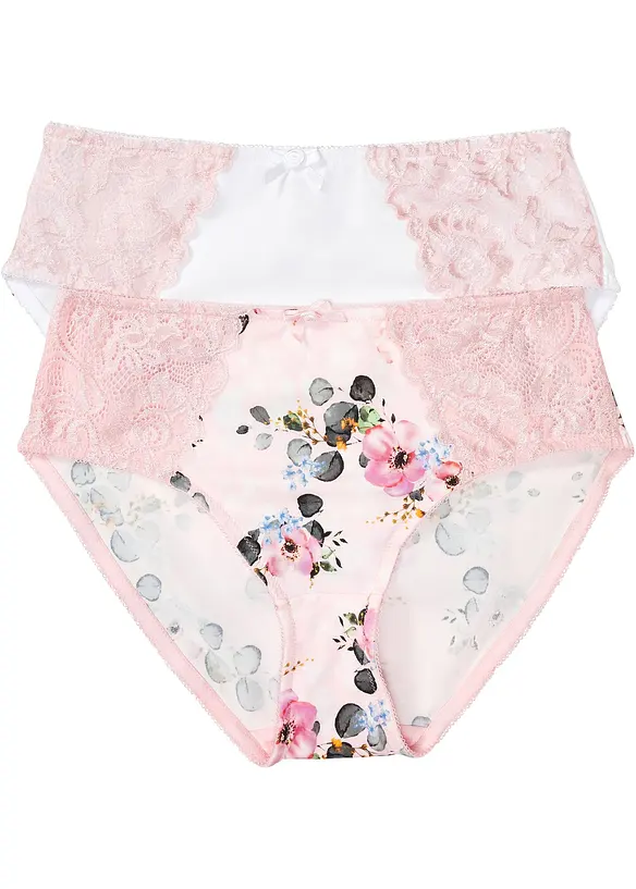 Maxislip met sierlijk kant (set van 2), bonprix