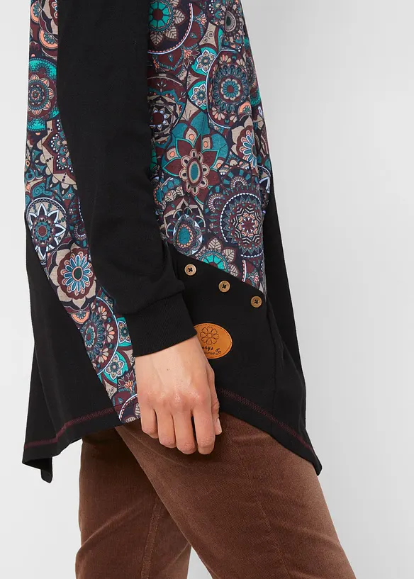 Puntig toelopend shirt van puur katoen, bonprix