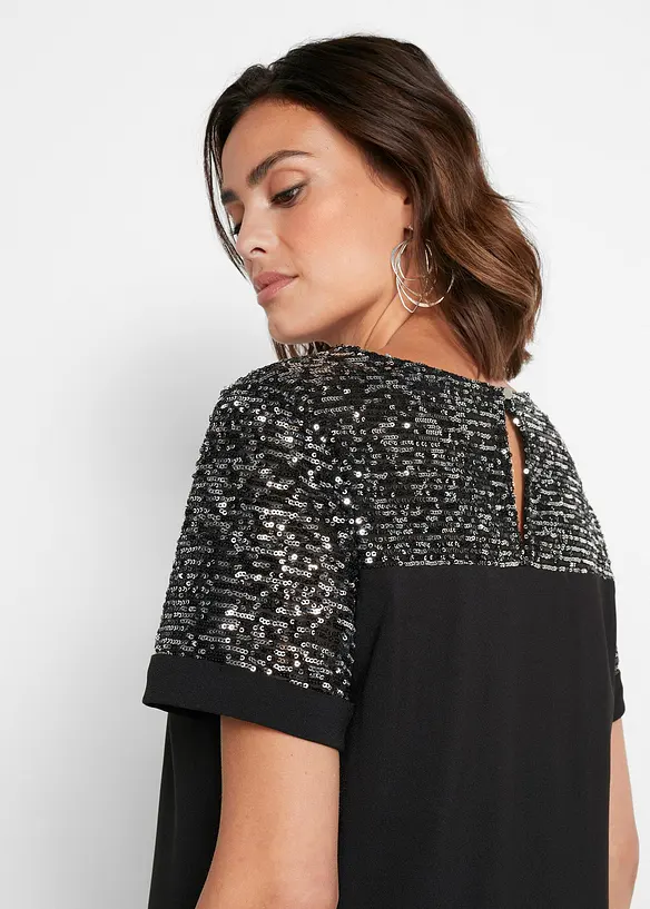 Mini jurk met pailletten, bonprix