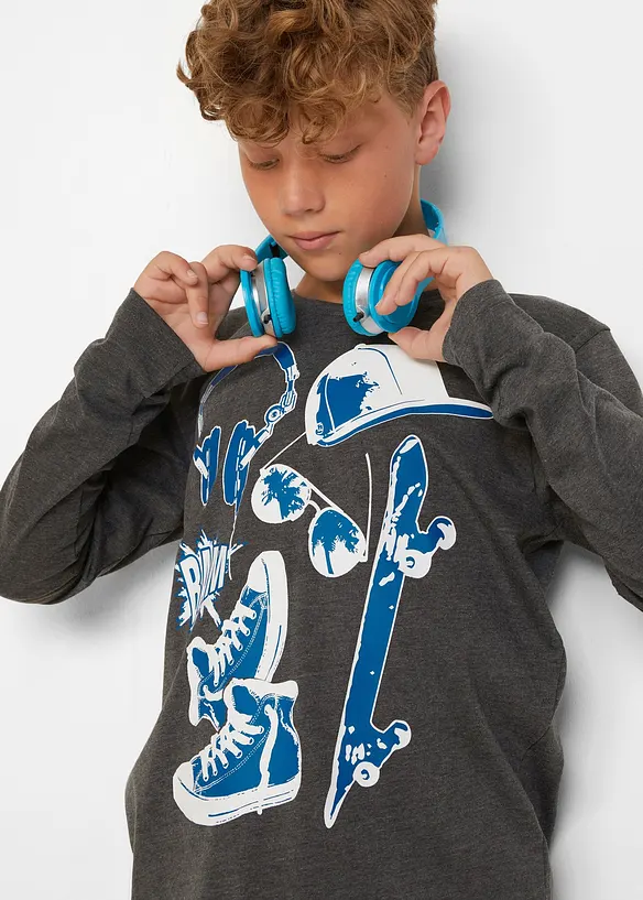 Jongens longsleeve met biologisch katoen (set van 2), bonprix