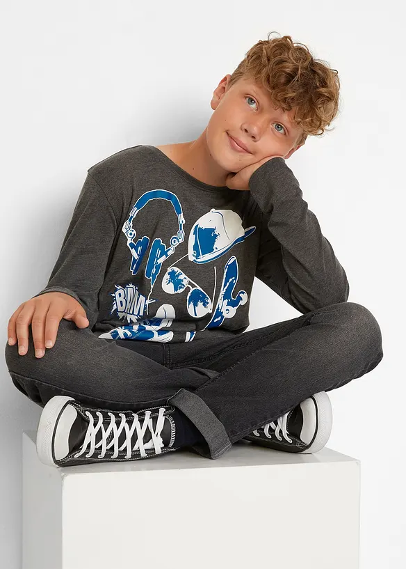 Jongens longsleeve met biologisch katoen (set van 2), bonprix