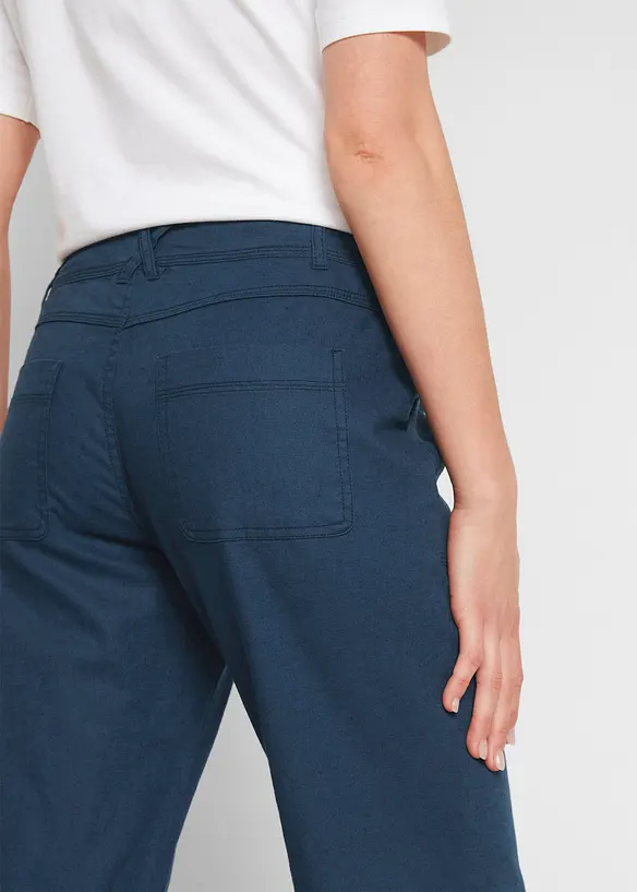Linnen 3/4 broek met comfortband, loose fit, bonprix