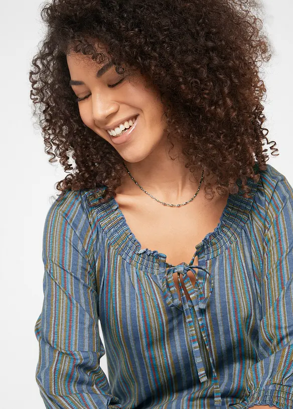 Gestreepte shirt tuniek, 3/4 mouw, bonprix